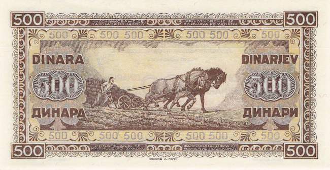 Jugoslawien p66 500 Dinara 1946